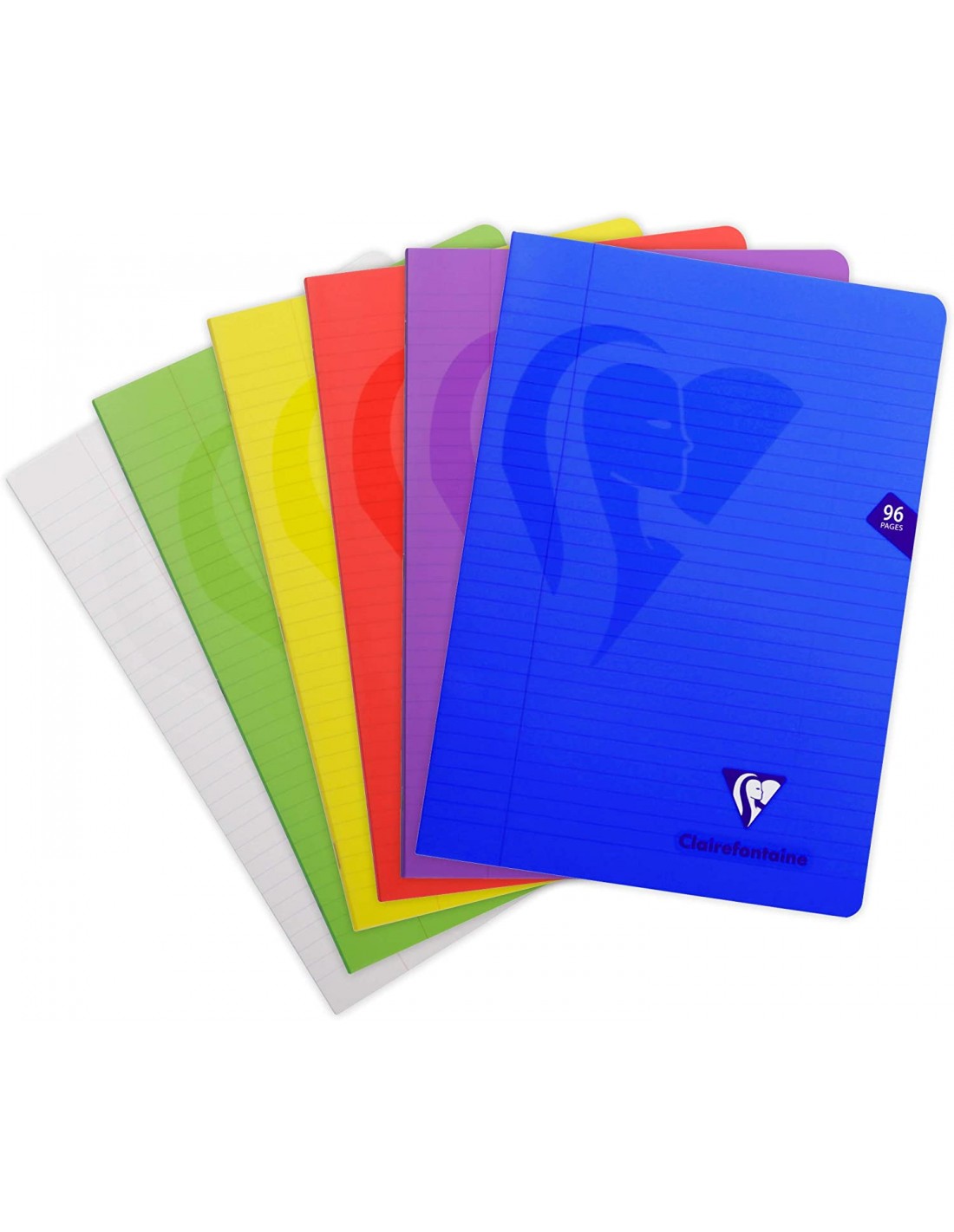 Lot De 3 Cahiers Clairefontaine 21x29,7 Cm - 48 Pages, 7 Classes - Pages Grands Carreaux, Couleurs Aléatoires