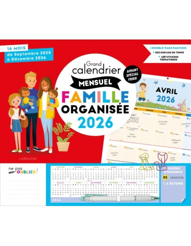 Grand calendrier mensuel famille...