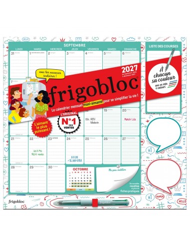Frigobloc Mensuel 4 couleurs 2027 -...